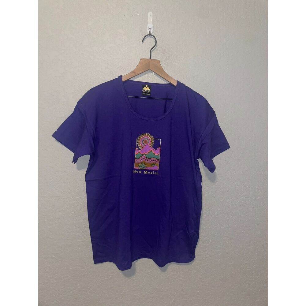 Women Vintage New Mexico Shirt Desert Graphic Purple Tee Women 90s large